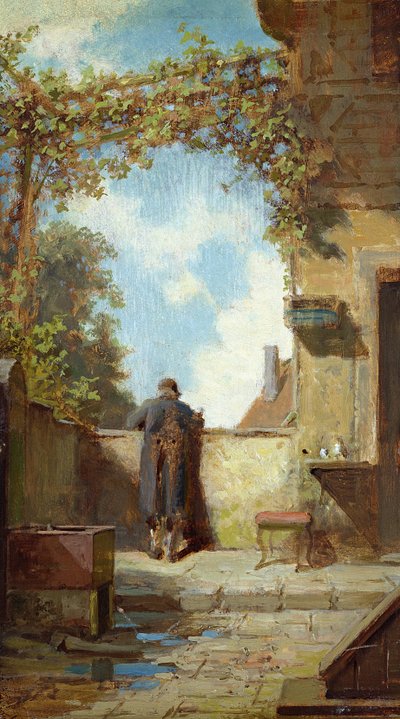 Old Man on the Terrace by Carl Spitzweg